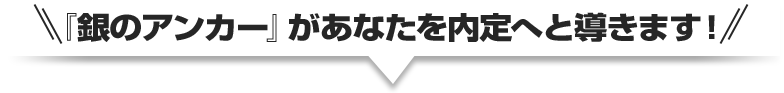 『銀のアンカー』があなたを内定へと導きます!